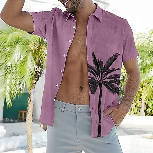 Hawaii Camisa de manga curta curta Casual Casual Guayabera Camisetas de praia soltas Tops de camisa de praia casual tropical
