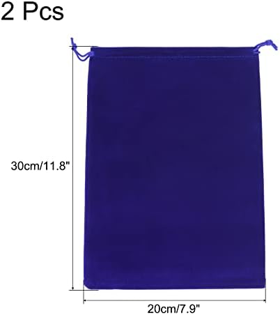 Bolsa de microfibra de Patikil 30x20cm, 2pcs Soft Stop Smootion Creating Smag para copos Casamento, azul escuro