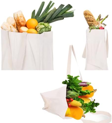 Dolphfin Kitchen reutiliza bolsas de mercearia de lona orgânica sacola para artesanato, compras, compras, livros, praia com