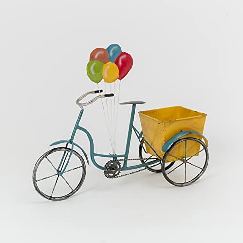 Gerson International 2622130 Metal Tricycle Planter com balões, 21,2 polegadas de comprimento, derrubar