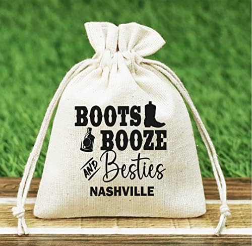Conjunto de 10 botas bebidas e besties Nashville Bachelorette Party Party Kit Kit Bags Festa de Casamento de Cotton Casamento de boas
