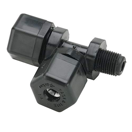 Parker Hannifin P4MR2-PK5 Acessórios de compressão, polipropileno, camiseta masculina, 1/4 od x 1/8 NPT, preto