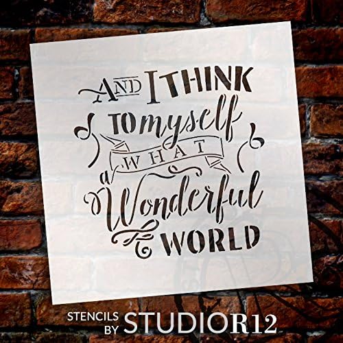 Wonderful World - Fun Style - Word Art Stoncil - STCL1870 - Por Studior12