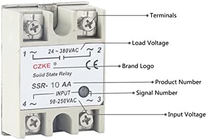 Revezamento de estado sólido eksil SSR 10AA 25AA 40AA AC CONTROL AC CHELL BRANCO SONO FASE SEM PLÁSTICA INPUTAÇÃO AC 90-250V