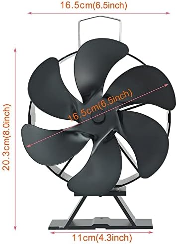 Mihtra 4/5/6 Blade Power Wood Foot Fan, fãs super silenciosos de lareira ecológica, fã de lareira ecológica para Durning