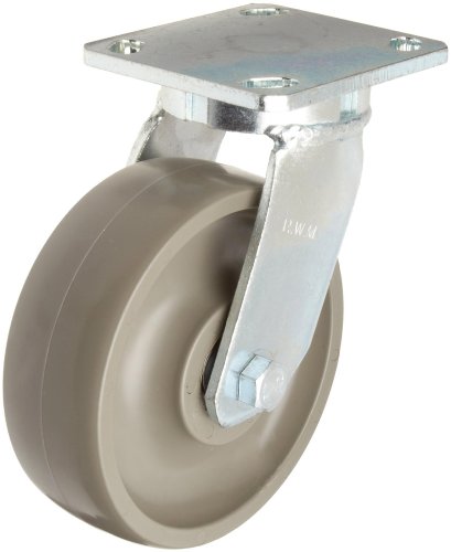 RWM Casters 65 Série Plate Caster, giro, sem kingpin, roda de nylon para serviço pesado, rolamento de esferas, capacidade