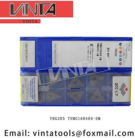 FINCOS 10pcs/lotes ybm253 ybg205 ybg202 TNMG160404-EM CNC CARBIDO Turnando inserções de corte de ferramentas de lâmina-: