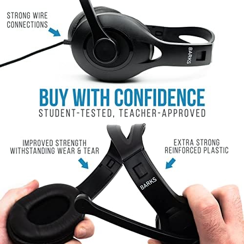 Fones de ouvido em sala de aula com microfone-fones de ouvido premium para crianças para a escola: Melhor para os alunos K-12 Salas de aula