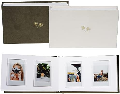 Álbum de fotos de capa dura em couro vegano de 3 polegadas com escrita Space 52 bolsos compatíveis com Fujifilm