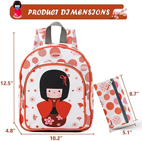Mochila Dodinmi Toddler para meninas, mochilas de 12,5 para crianças para meninas, pequena bookbag de criança com bolsa de lápis, mochila pré -escolar e creche para crianças de 1 ~ 6