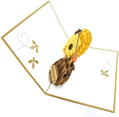 Poplife Beehive e Honeypot Pop -up Card para o seu mel! - Dia das mães aparece, cartão de aniversário, feliz aniversário,