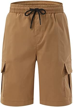 Carga de shorts masculina, moda masculina de elasicidade de cor sólida de cor de tração de gola de gola calças shorts