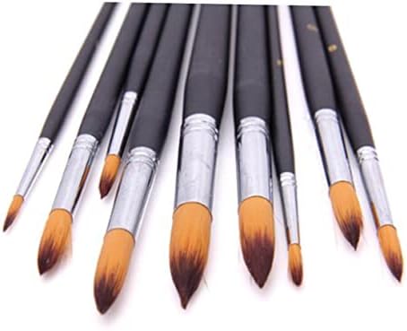 Tofficu 9pcs Canvas Definir pincéis de pintura de face Dica de tinta Fina Brush Brush Praço Conjunto de tela Conjuntos de escova