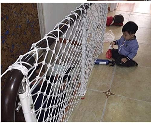 Rede de segurança branca líquida de corda multifuncional, rede de proteção da escada na rede anti-queda, impede efetivamente as crianças que caem e reduz o risco de cair