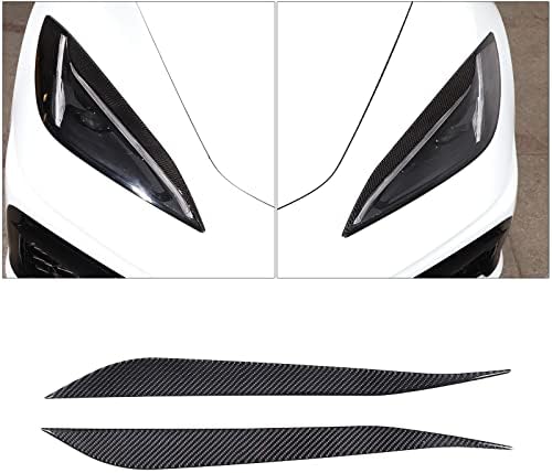 Pás de tampa frontal de tobidfg kit de decoração de pára-choques frontal decalques externos de fibra de carbono acessórios de adesivos para Chevrolet Corvette C8 Z06 2020-2022