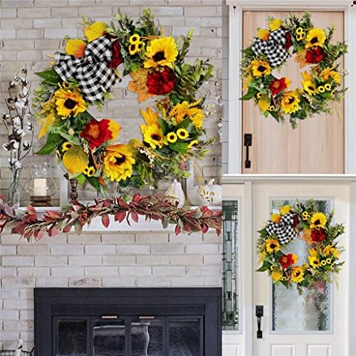 Sdfgh Christmas Decoração da coroa da janela Pó pendurado Pumpkin Front Door Wreath Home Decor Decoração de Natal