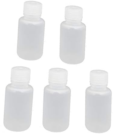X-Dree 5pcs 50ml de plástico de boca largo líquido líquido Diy Bottle Bottle Bottle Clear (5pcs 50ml di plástico bocca larga líquido Contenitore Bottiglia di Stoccaggio Chiaro