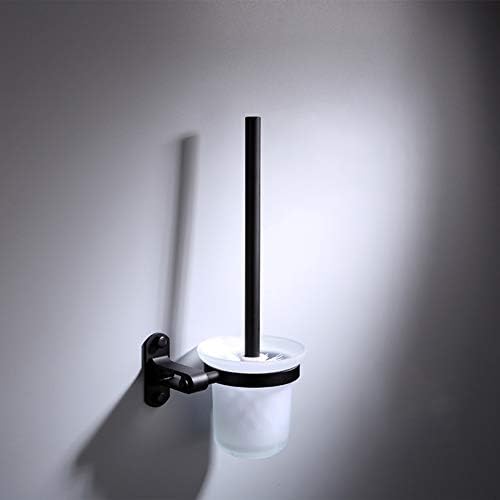 Montagem da parede Bruscada de vaso sanitário com suporte de alumínio de alumínio Pusher criativo de escova de vaso sanitário criativo Black Black