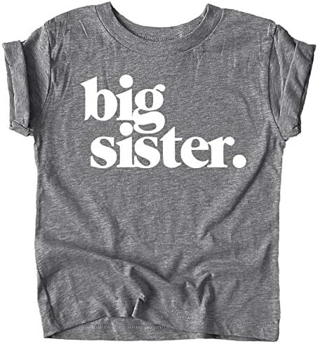 Olive Loves Apple Youth Big Sister Gravidez Anúncio T-shirt para roupas de meninas para jovens roupas de irmãos