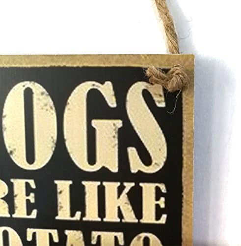 Winomo Dogs são como batatas fritas de batata placa de madeira porta decorativa placa pendurada placa