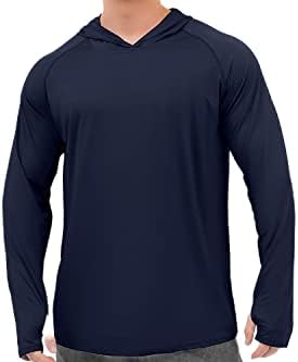 Capuz de proteção solar masculino UPF 50+ Camisa de manga longa SPF UV Rápido Pesca seca Caminhada de mão