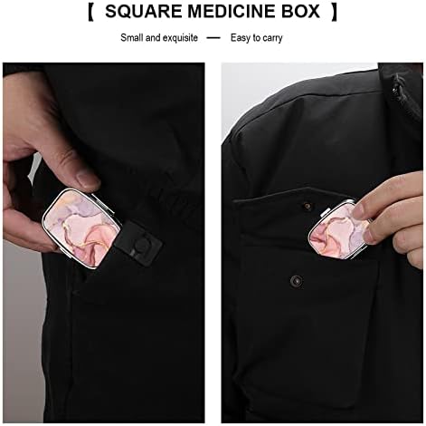 Organizador de comprimidos Textura rosa Pillbox Vitamina e dispensador de medicamentos para bolso ou bolsa