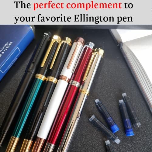 Canetas ellington 24 embalagem de tinta de caneta de embalagem - 12 preto e 12 azul International Standge Size Cartuchges