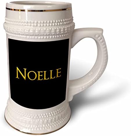 3drose Noelle Nome popular na América. Amarelo em Black Charm - 22 onças de caneca