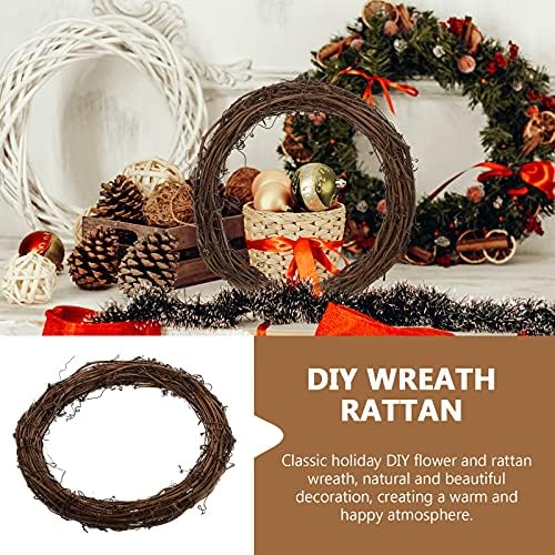Kesyoo Xmas Wreath Wreath Vine Ring Ring Handmade Rattan Woven Garland Vine Ring Decor para decoração de natal