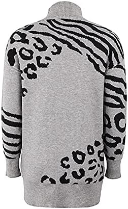 Camisolas para mulheres caem na moda Trendy Leopard Impressão