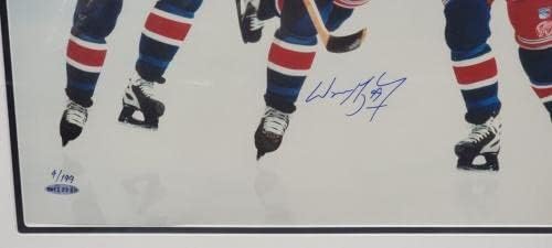 Wayne Gretzky assinada com a mão autografada 16x20 Foto New York Rangers emoldurou UDA - fotos autografadas da NHL