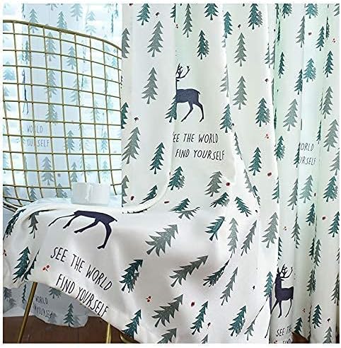 FQrongsp Drapes Moose Crianças Curtains Boy Curtains Meninos, Cortinas de Blackout Médio, 2pcs/Moose/200x230cm