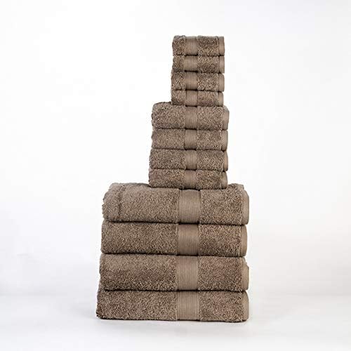 Conjunto de toalhas sólidas de algodão orgânico superior, 6pc, turquesa de 6 peças