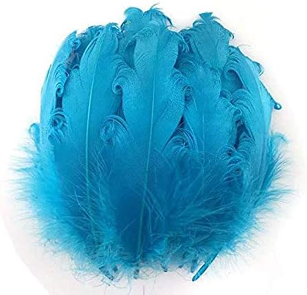 VideOPUP 20pcs azul claro penas de ponta enrolada 12-17cm Feathers naturais para festas de decoração de roupas artesanais
