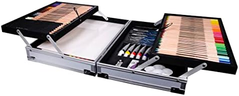 Daler Rowney Complete Artist Kit 122 PCs com caixa de transporte de metal