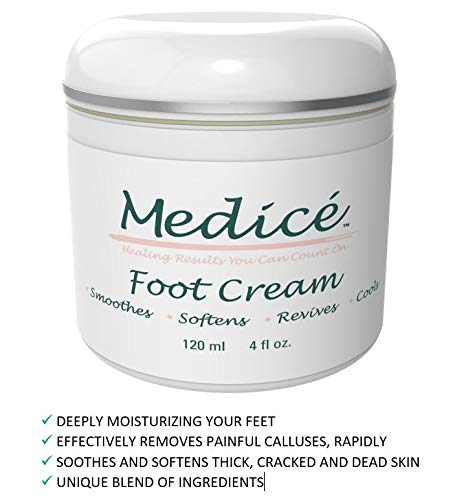 Creme de pé de medice 4 oz - creme de pé premier para pés rachados seco - removedor de calos - melhor tratamento com pés secos e