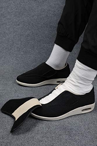 Sapatos diabéticos Grigobu para homens idosos Velcro largo para homens Sapatos de caminhada Fechamento ajustável Largura leve