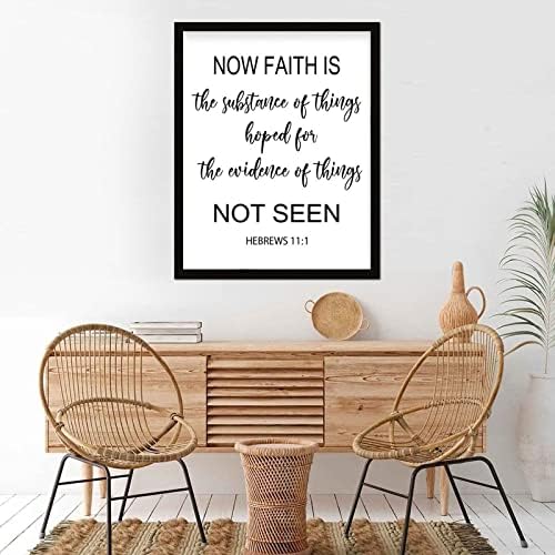Placa de madeira Modern Wall Hanging Decoration Bíblia Versículo Agora Faith é uma placa de madeira de madeira para a