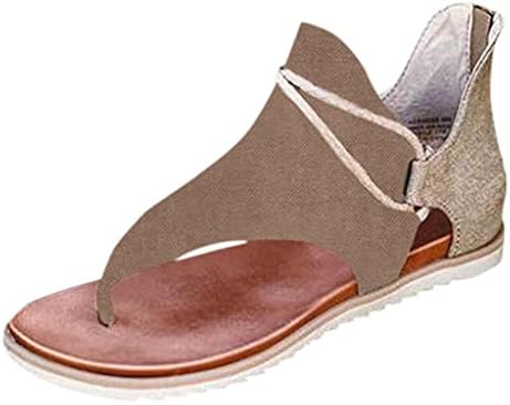 Sandálias para mulheres de verão elegante, sandálias planas escorregam no tornozelo chinelos de tira aberta da praia de bosques gladiator