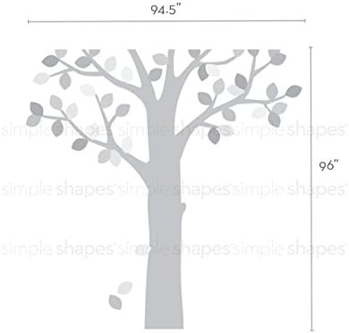 Árvore padrão com folhas estilo de parede de estilo de teto - descasque e stick - mola -latte marrom - por simples Shapes ®