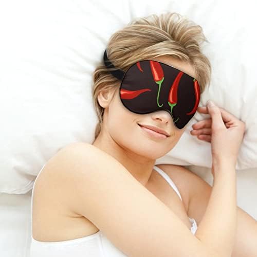 Red Pepper Sleep Máscara de capa noturna olho para mulheres bloqueia a luz para viagem de viagem de viagem alça ajustável