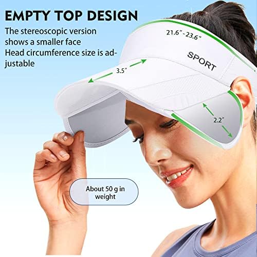 Visores de sol para mulheres ajustáveis ​​retráteis largos de praia chapéu de praia viseira UV Protection hat hat tênis