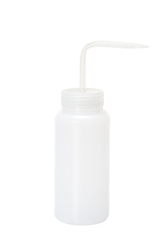 Vestil BTL-WW-16 Boca larga de baixa densidade de polietileno Round Squeeze Wash Bottle com pescoço largo e tampa transparente, capacidade