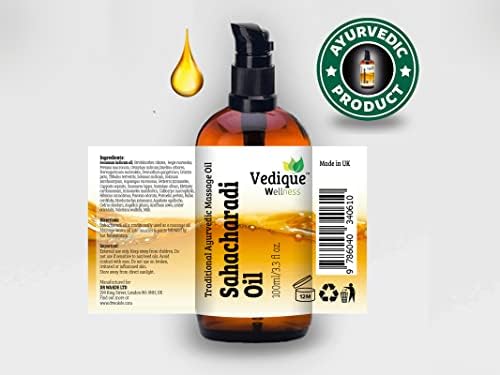 Remédios Vedique Sahacharadi Oil | 500ml | Mais de 30 ervas ayurvédicas | Óleo de massagem clássica para músculos e articulações | Revitalizando e Vata Balanceamento | Tudo natural