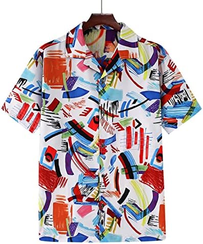 Xxbr 2023 Novo mass 3d impressão digital bolso fivela lapela camisa de manga curta camisa de boliche masculino tops
