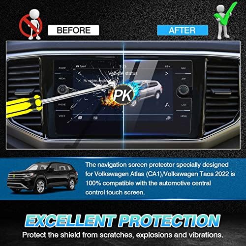 Autorder Custom Fit for Screen Protector Volkswagen Atlas 2018-2020 2021 2022 2023 Acessórios Pet Navigation Creche Touchscreen Filme