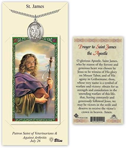 Pewter Saint Isidore A medalha de fazendeiro com cartão de oração sagrada laminada
