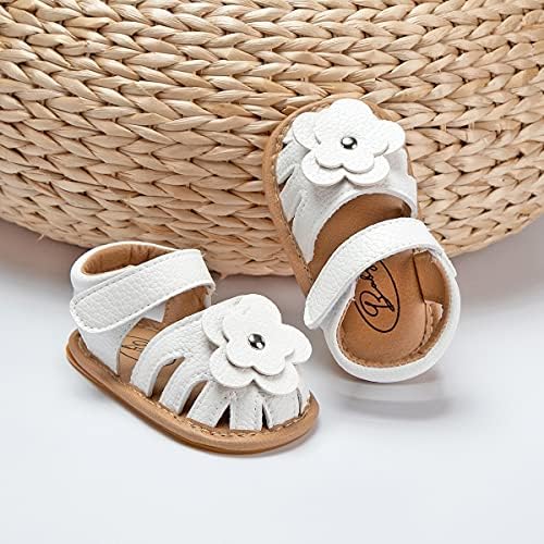 Babelvit Infant Baby Girl Boy Sandals Comfort Sapatos de praia casual ao ar livre premium com flores Anti -BOWNOT Anti Slip