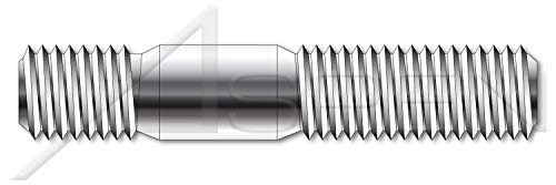 M6-1.0 x 55mm, DIN 939, métrica, craques, extremidade dupla, extremidade de parafuso 1,25 x diâmetro, a2 aço inoxidável