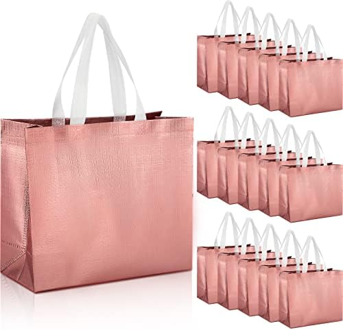 72 bolsas de presente reutilizáveis ​​de embalagem com alças sacolas de supermercado reutilizáveis ​​brilhantes para o casamento